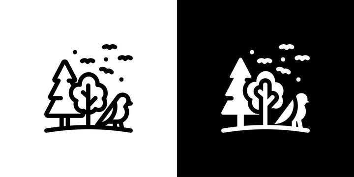 Biodiversity Nature icon concept with flat Black White Background. Vector illustration.