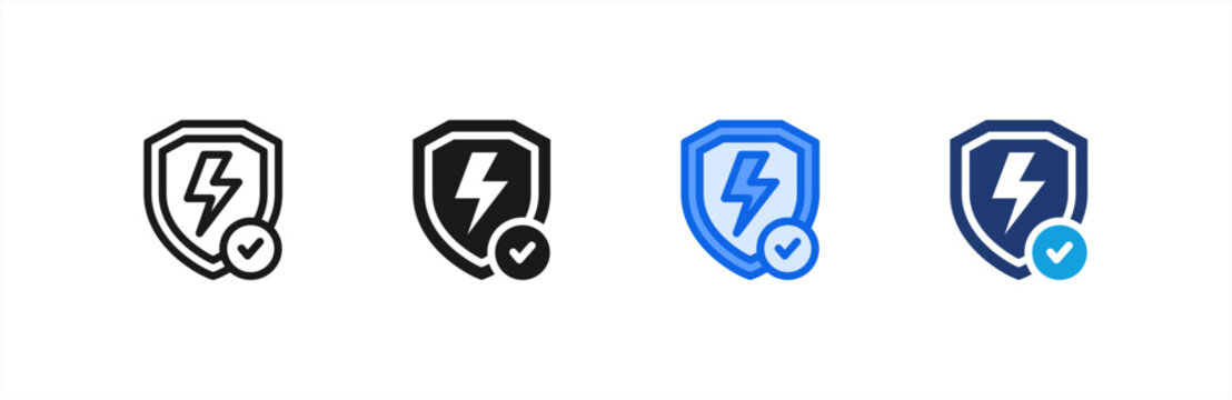 Electrical Safety icon multiple style collection. Vector illustration.