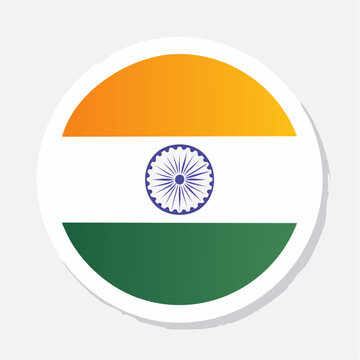Circular Indian Flag Emblem