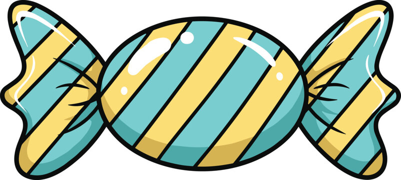 Illustration of a Colorful Striped Candy for Sweets, Treats, and Dessert-Themed Designs
