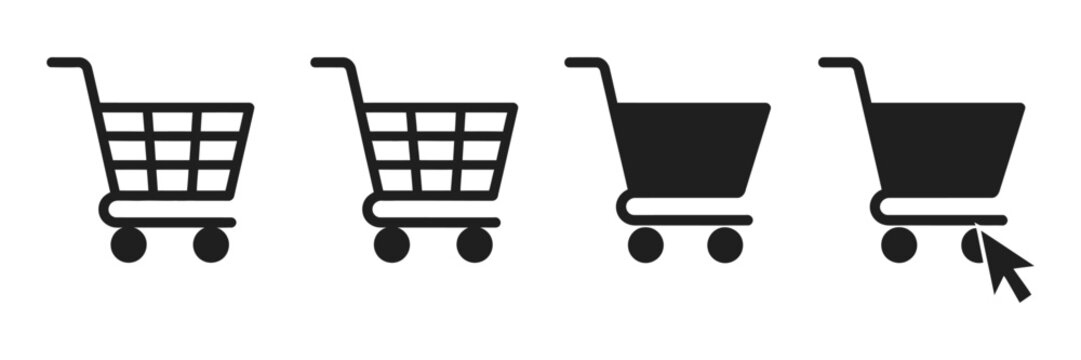 Shopping cart icon, web store shopping cart icon, internet shop buy logo symbol sign, vector illustration, modern e commerce and retail checkout concept, clean minimal  design for online shopping 