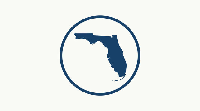 Florida State Map Icon Symbol.