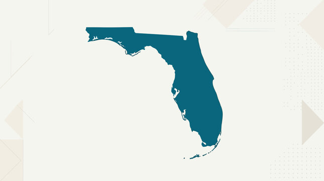 Florida state map outline border.