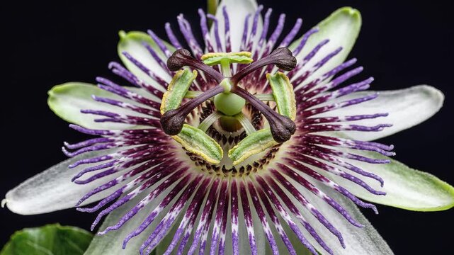 Closeup Macro Shot of a Beautiful Passion Flower in Bloom.