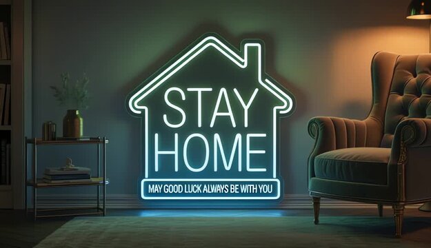 scalable vector illustration of the "Stay Home"	