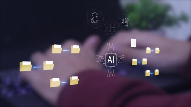 Analysts use computers, artificial intelligence (AI), AI dashboards, document folder structuring, data scanning, digital document storage software, cloud computing, document management.