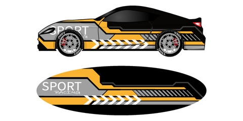Fototapeta premium Sports car wrapping decal design, eps10
