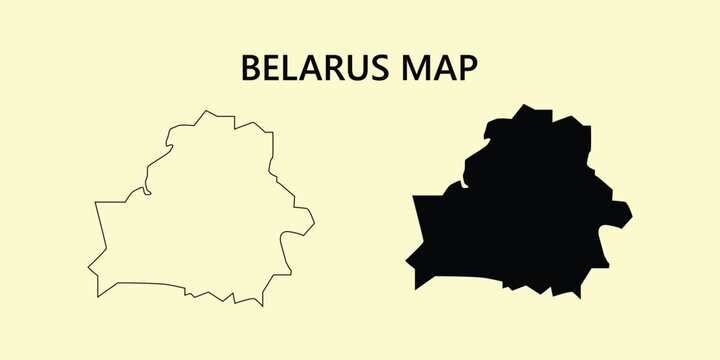 Belarus country outline map silhouette 