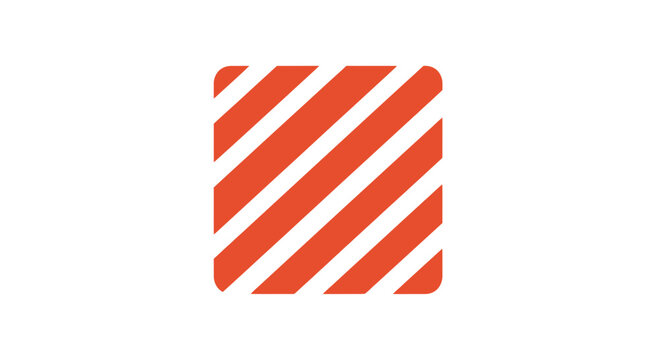 Red Square with Diagonal Stripes Icon.