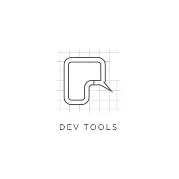 Dev tools icon showing a stylized speech bubble combined with a letter r.