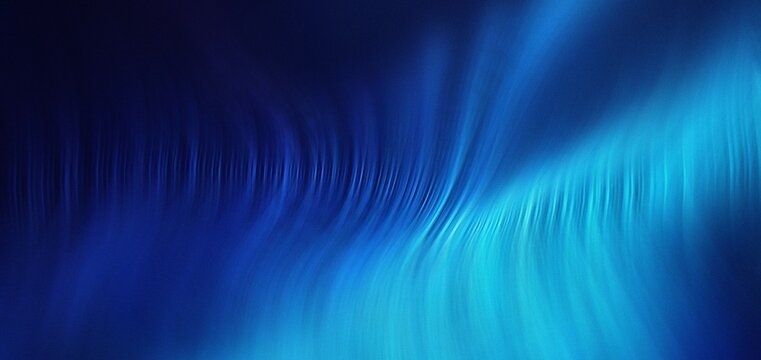 Vibrant cyan and dark blue abstract digital background with vertical light streaks resembling soundwaves or flowing energetic fiber optics