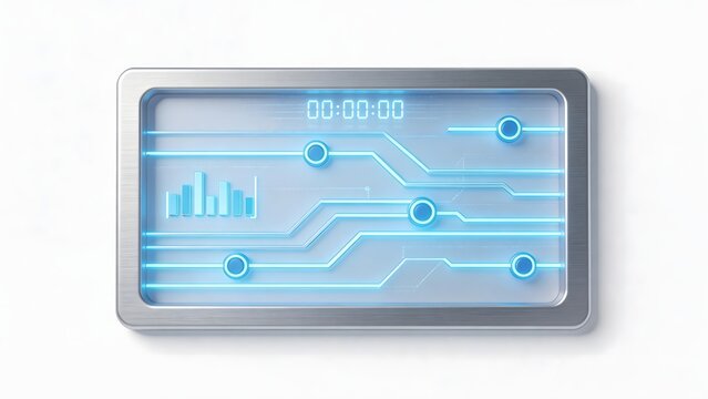 Futuristic digital display with circuit design