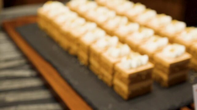 Miniature Strawberry Shortcake and Thai Tea Cake Desserts at Luxury Buffet