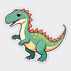 Obraz premium Cute Cartoon Dinosaur Sticker