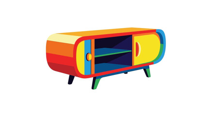 Fototapeta premium Colorful Mid-Century Modern Media Console
