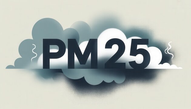PM2.5 Pollution Illustration: A visual representation highlighting PM2.5 levels, emphasizing environmental concerns and the impact on air quality. 