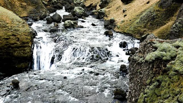 Fosstorfufoss, a waterfall upstream of Skogafoss in south Iceland  