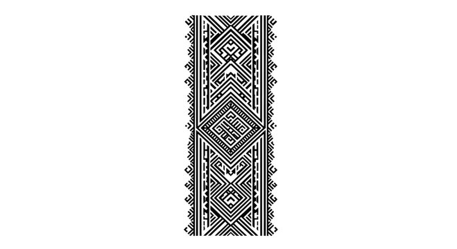 Black and white tribal ethnic geometric pattern.