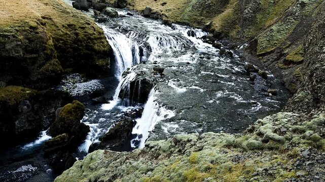 Fosstorfufoss, a waterfall upstream of Skogafoss in south Iceland  