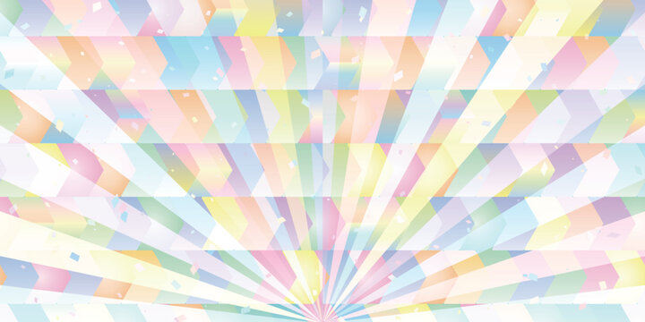 Abstract Pastel Rainbow Radial Sunburst Celebration Background