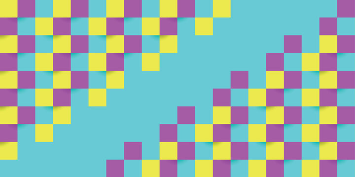 Vibrant Neon Checkerboard Pattern Abstract Background