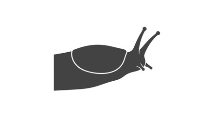 Simple Black Snail Silhouette with Antennae. © Andiabdul