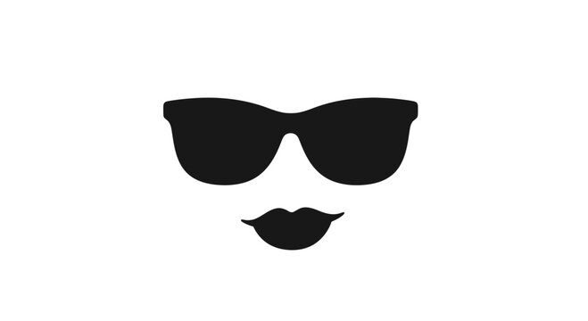 Black Sunglasses and Lips Silhouette.