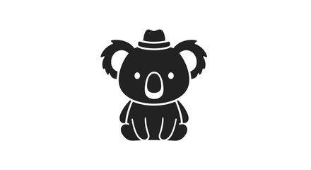 Cartoon Koala Bear Wearing Hat Sitting. © Andiabdul