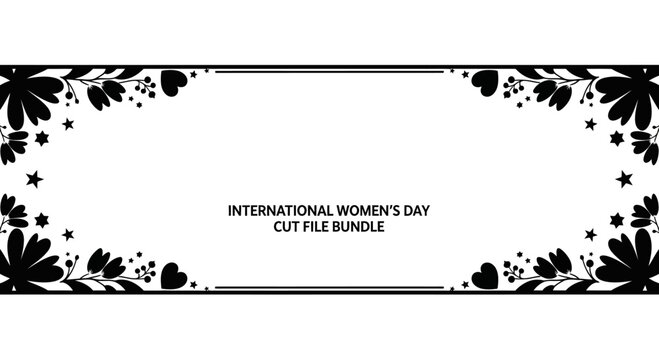International Womens Day Cut File Bundle Decorative Frame Illustration.