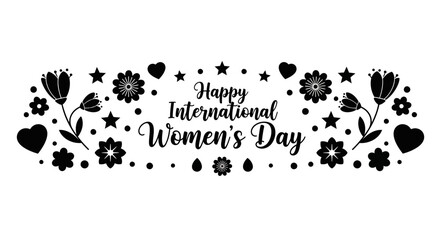 Happy International Womens Day typography greeting card design. © Fardeen_Ghusyarib