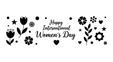 Happy International Women Day floral greeting card design. © Camilia_Deena