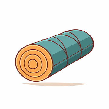 Rolled Sleeping Bag Illustration