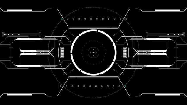 Hud ui futuristic interface digital alpha channel ideal for sci-fi video overlays and high-tech motion graphics.