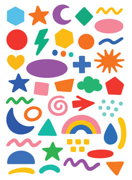 colorful basic children shapes background