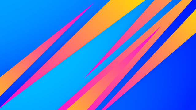 Sharp blue and orange abstract background featuring dynamic diagonal lines and vibrant color slants for high energy modern graphic design