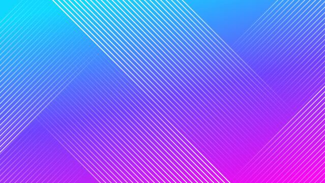 A vibrant abstract background featuring a blue and purple gradient overlayed with clean white diagonal lines for a modern geometric aesthetic