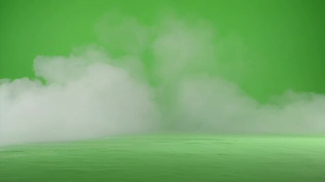 Swift Turbulent Fog Splash Green Screen 4K Video
