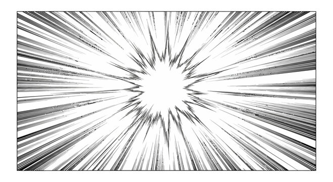 Black and white comic book style speed lines effect.