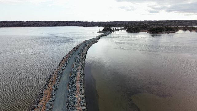 Aerial Scenic Coastal Marsh Wetland Landscape Halifax Nova Scotia Canada Salt Marsh Trail Cole Harbour Heritage Park Shallow Water Nature Environment Peaceful Outdoor Scenic View