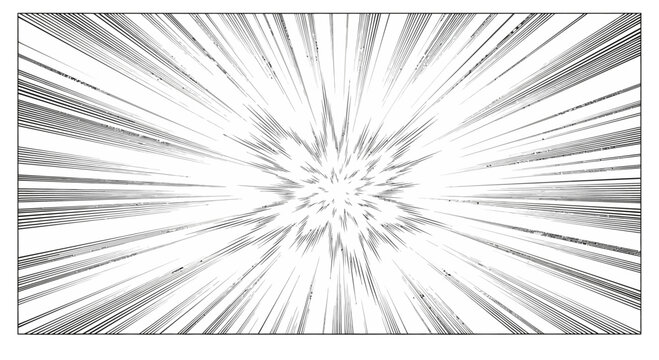 Comic book manga style speed lines burst effect.