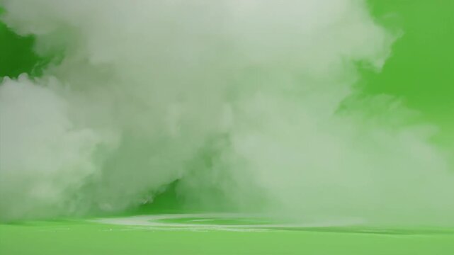 Opaque Heavy Dry Ice Fog Green Screen 4K Video