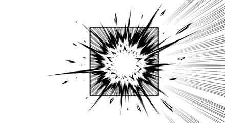 Dynamic Manga Style Action Burst Effect Illustration. © Afsana_Barika