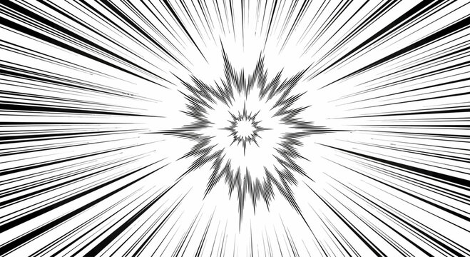 Comic book style starburst explosion impact effect.