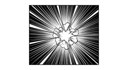 Comic book style action explosion effect with radiating speed lines. © Afsana_Barika