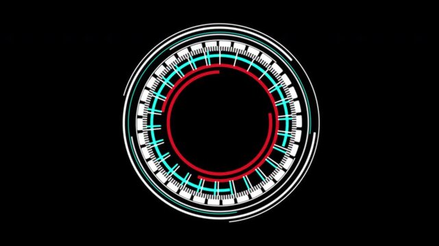 Hud ui circle technology futuristic interface alpha channel digital graphic element for science fiction films, gaming dashboards, and motion graphics.