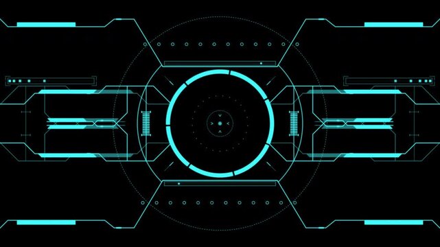Futuristic hud ui sci-fi alpha channel suitable for science fiction film overlays, gaming videos, and high-tech digital presentations.