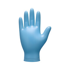 Obraz premium Blue nitrile glove isolated on transparent background for medical and hygiene use