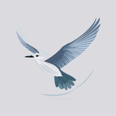Fototapeta premium Graceful minimalist illustration of a bird in flight, depicting freedom and peaceful motion