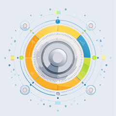 Fototapeta premium Modern Futuristic Circular Infographic Design with Data Visualization Elements