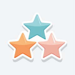 Obraz premium Three Colorful Star Stickers